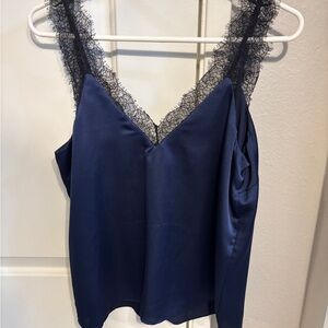 Heartloom Midnight Blue Camisole with Black Lace